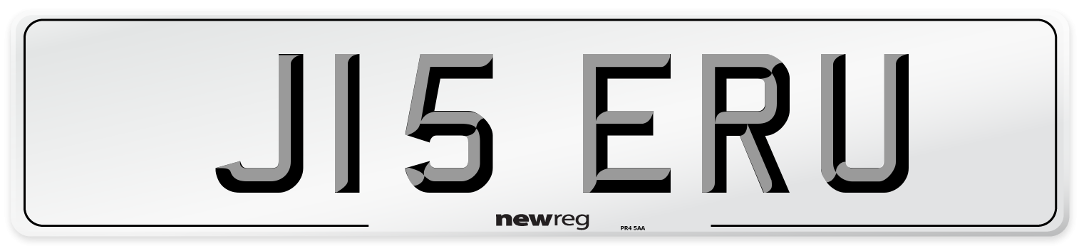 J15 ERU Number Plate from New Reg